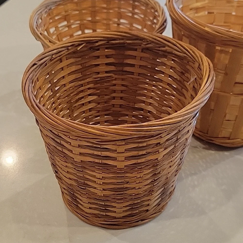 Handcrafted Vintage Woven Basket Trio Brown